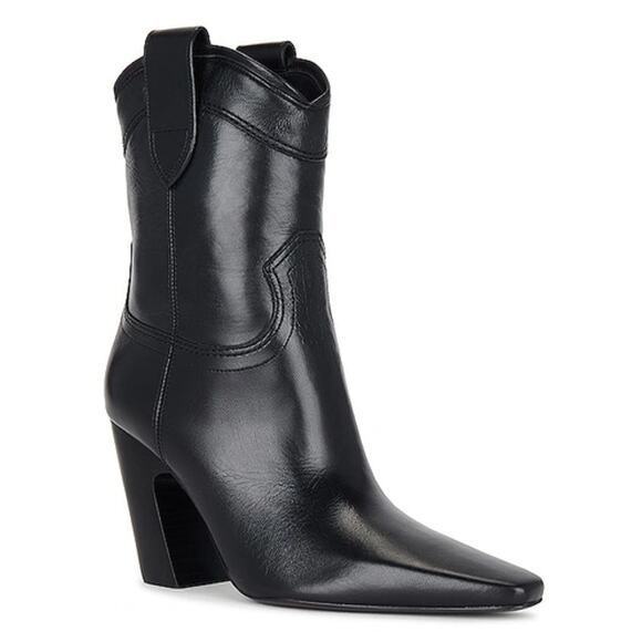 A'mmonde Atelier Adrian Leather Pull On Western Boots Black Womens Size 39 / 8.5 - Picture 1 of 6